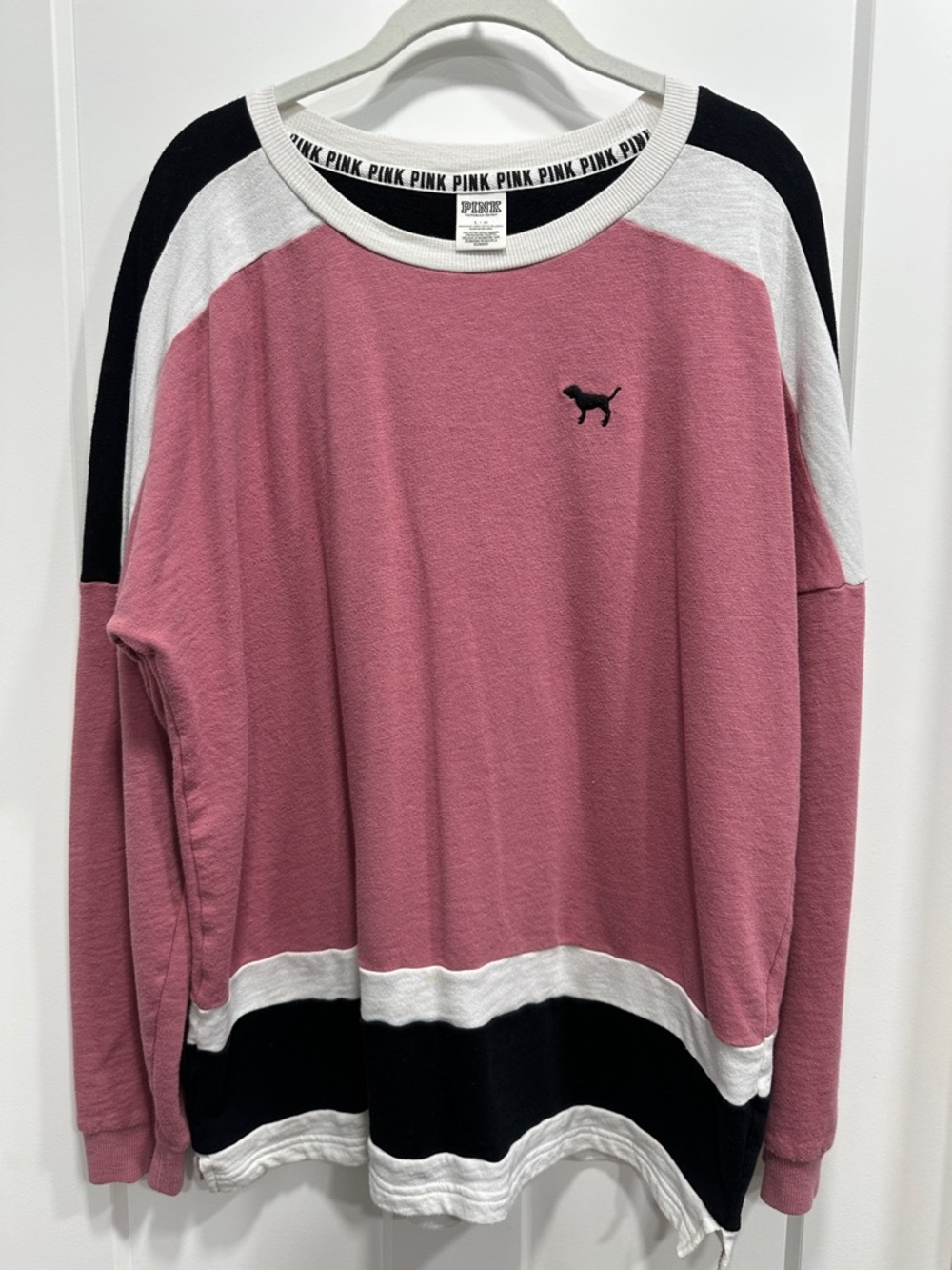 PINK Victoria’s Secret Colorblock Pullover Lightweight Sweatshirt - Size Large